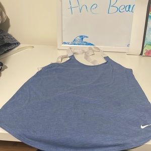 Cute blue racer back running tank